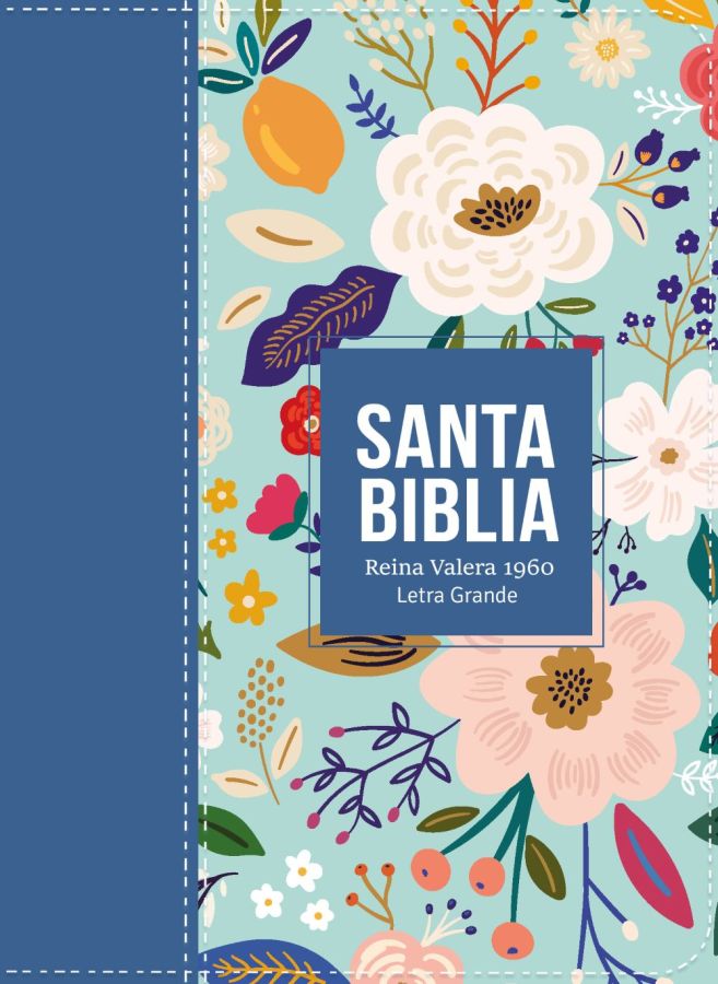 Biblia RVR 1960 - Letra Grande - Tamaño manual - Azul Claro Cobalto