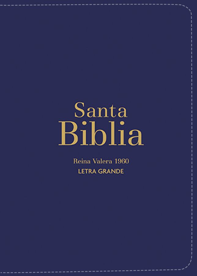 Biblia RVR 1960 Compacta Letra Grande 11 puntos Símil Piel Azul con Cierre e Índice