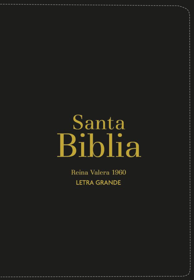 Biblia RVR 1960 Letra Grande Tamaño Manual Símil Piel Negro con Cierre e Índice