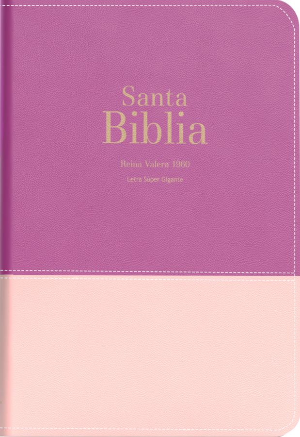 Biblia RVR 1960 Letra Súper Gigante Símil Piel Duotone Rubor Frambuesa