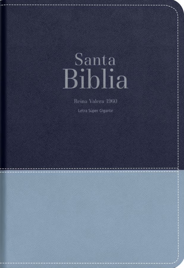 Biblia RVR 1960 Letra Súper Gigante Símil Piel Duotone Azul Marino Oscuro