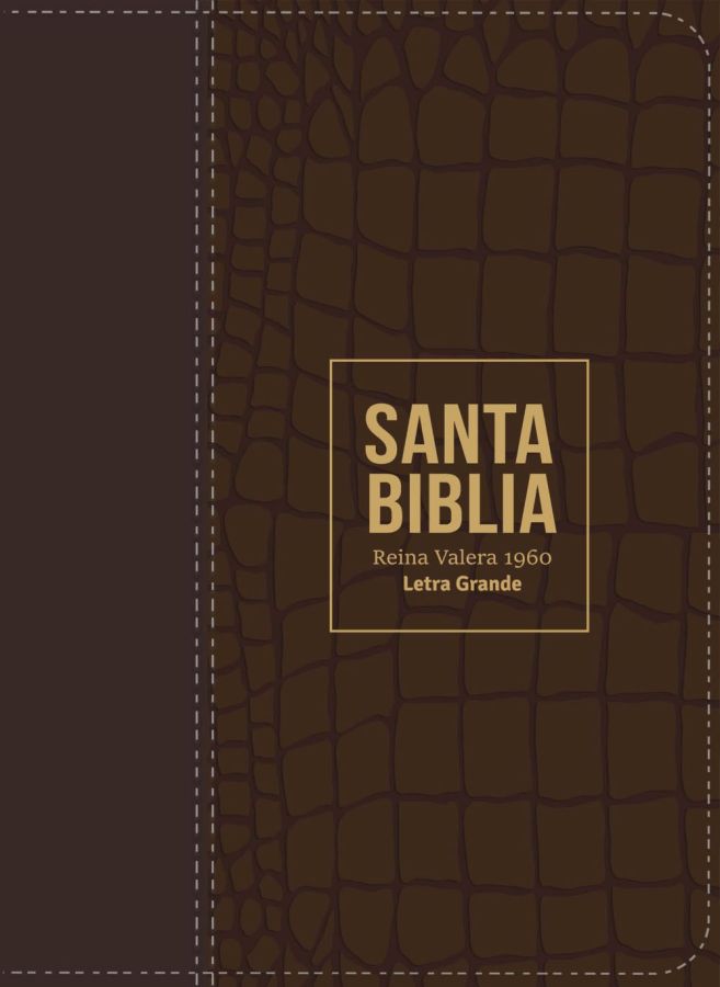 Biblia RVR 1960 - Letra Grande - Tamaño manual - Marrón Oscuro
