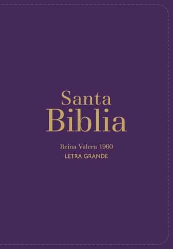 Biblia RVR 1960 - Letra Grande - Tamaño manual - Morado oscuro