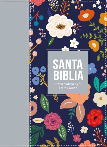 Biblia RVR 1960 - Letra Grande - Tamaño manual - Azul Plomo Oscuro