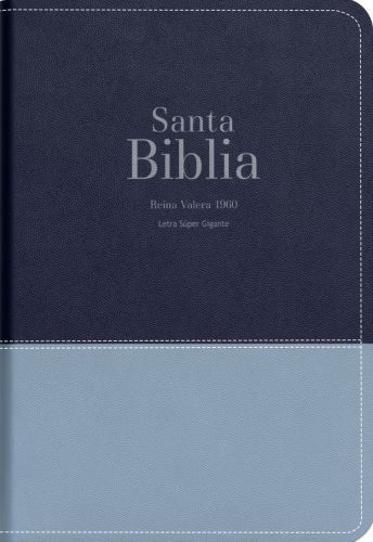Biblia RVR 1960 Letra Súper Gigante Símil Piel Duotone Azul Marino Oscuro